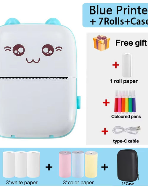 Load image into Gallery viewer, Mini Thermal Printer Wireless BT 200Dpi Label Photo Memo Wrong Question Printing Tag Bluetooth Printer USB Cable Portable
