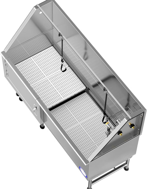 Load image into Gallery viewer, Flying Pig 62" Stainless Steel Pet Dog Grooming Bath Tub with Walk-In Ramp &amp; Accessories (Left Door/Right Drain)
