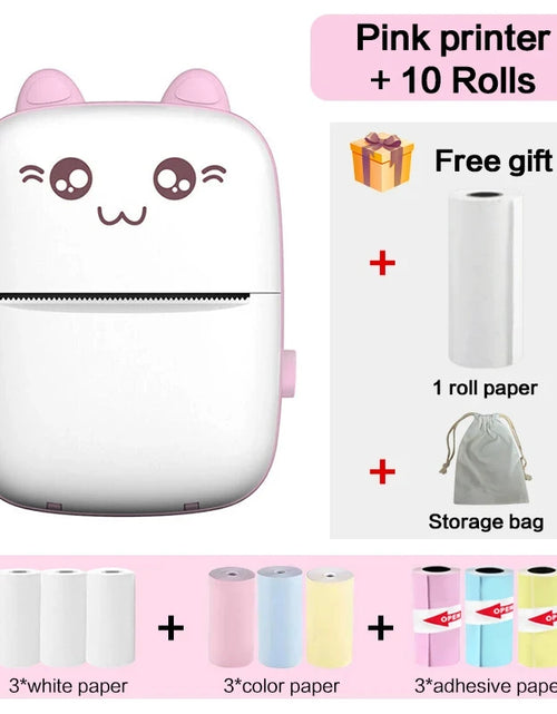 Load image into Gallery viewer, Mini Thermal Printer Wireless BT 200Dpi Label Photo Memo Wrong Question Printing Tag Bluetooth Printer USB Cable Portable
